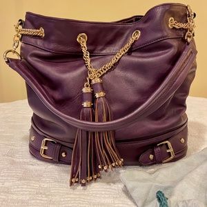 Beautiful aubergine (eggplant) leather purse